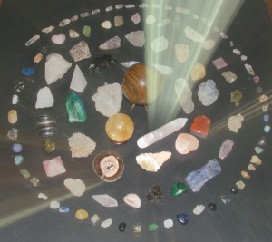 crystal healing circle with rays